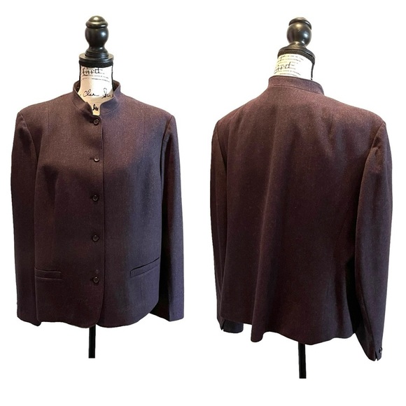 Pendleton Wool Blazer Jacket Purple Size 16 XL Mock Neck Business Office formal - Picture 10 of 10